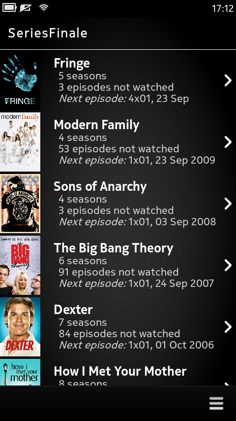 SeriesFinale app